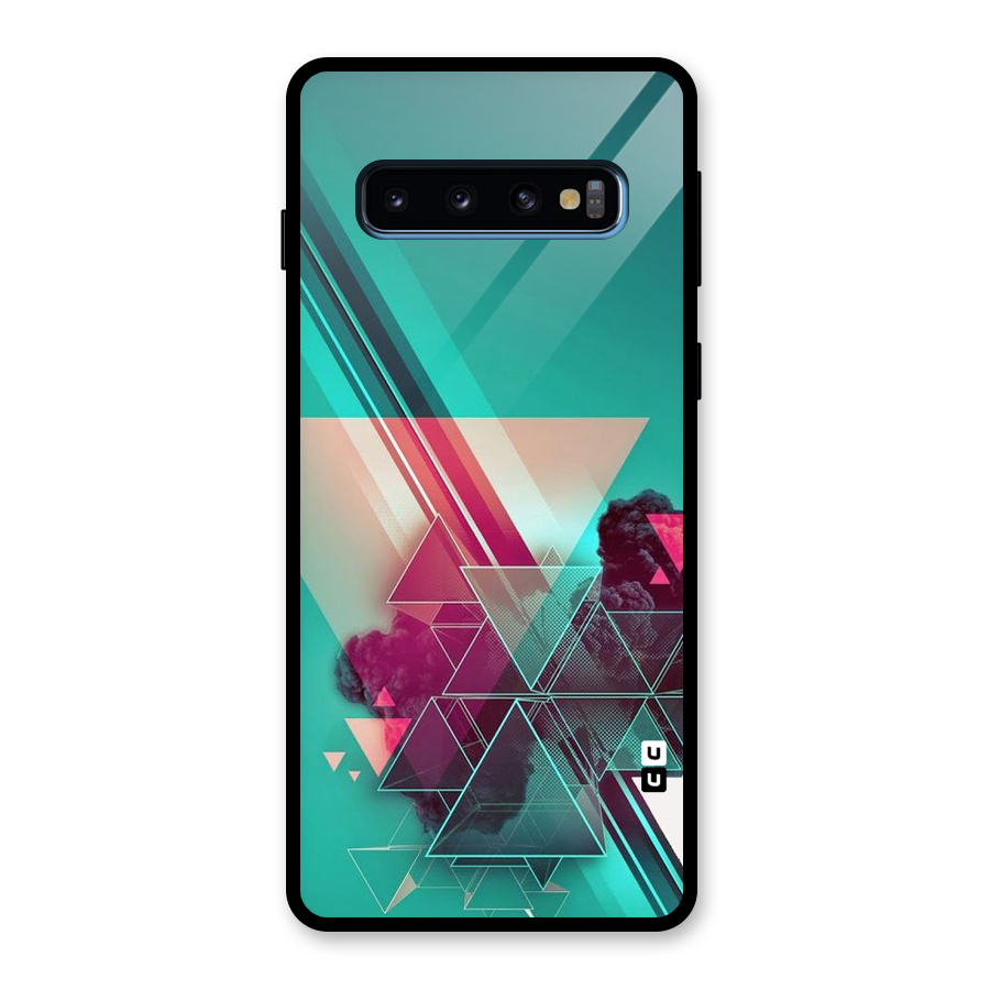 Floroscent Abstract Glass Back Case for Galaxy S10