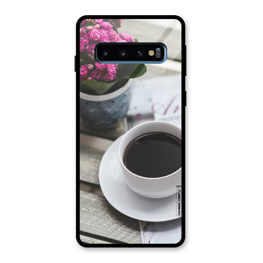 Flower And Blend Glass Back Case for Galaxy S10