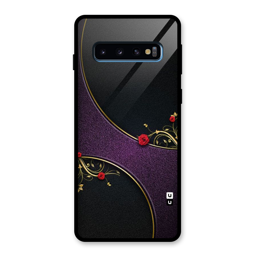 Flower Curves Glass Back Case for Galaxy S10