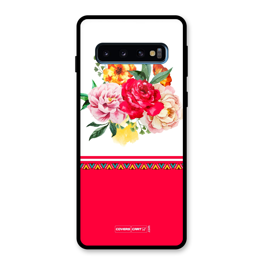 Flower Fusion Glass Back Case for Galaxy S10