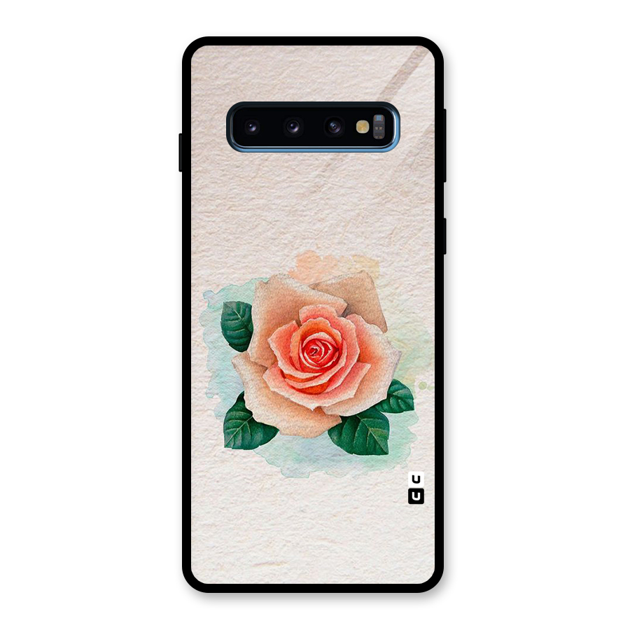 Flower Water Art Glass Back Case for Galaxy S10