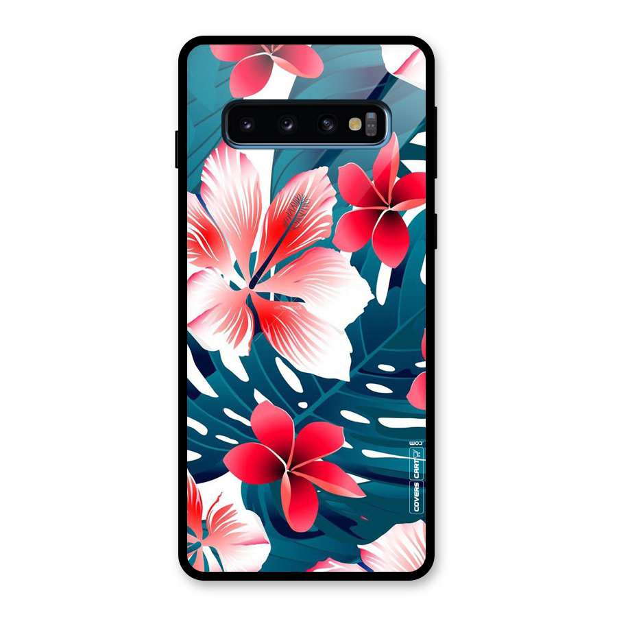 Flower design Glass Back Case for Galaxy S10