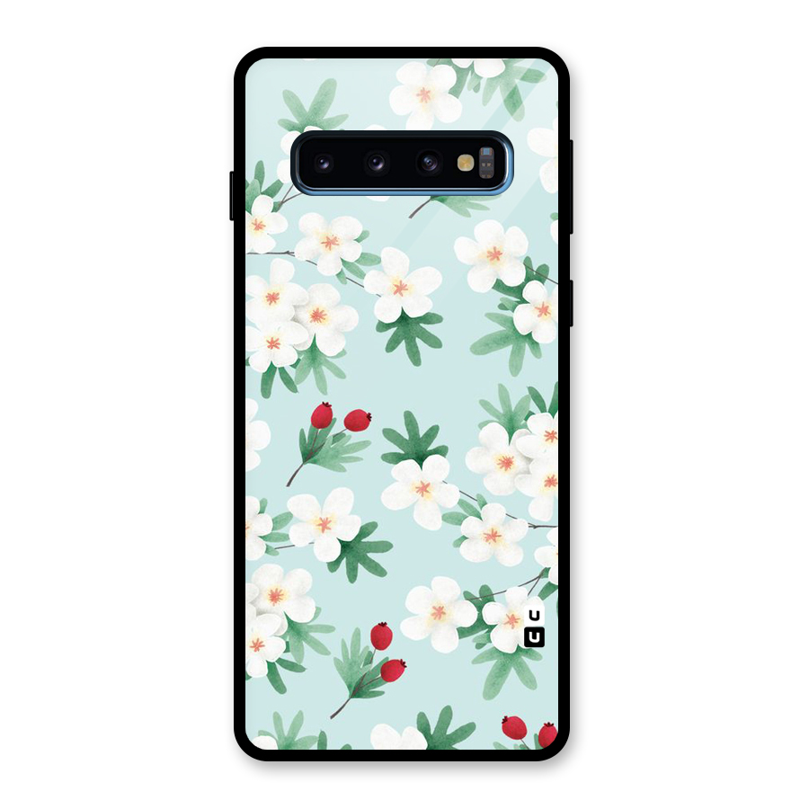 Flowers Pastel Glass Back Case for Galaxy S10