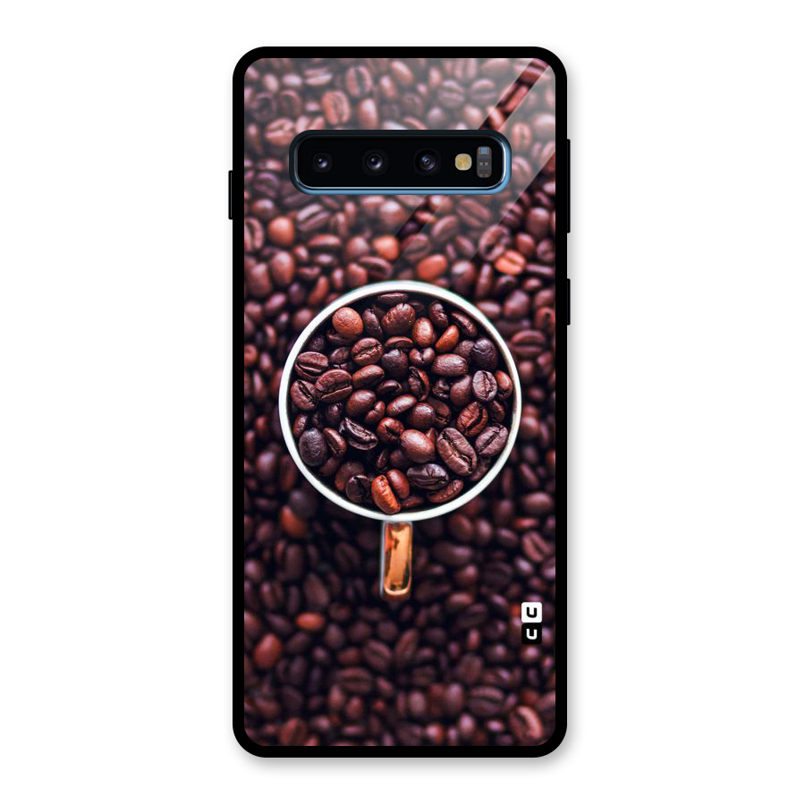 Focus Coffee Beans Glass Back Case for Galaxy S10
