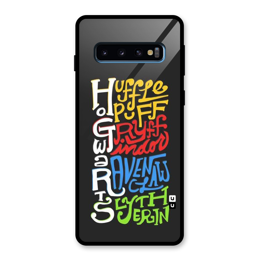 Four Colored Homes Glass Back Case for Galaxy S10