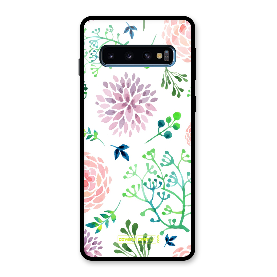 Fresh Floral Glass Back Case for Galaxy S10