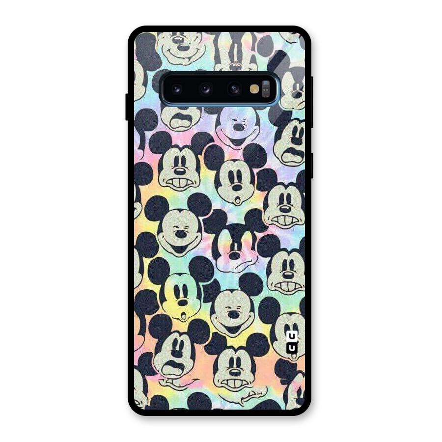 Fun Rainbow Faces Glass Back Case for Galaxy S10