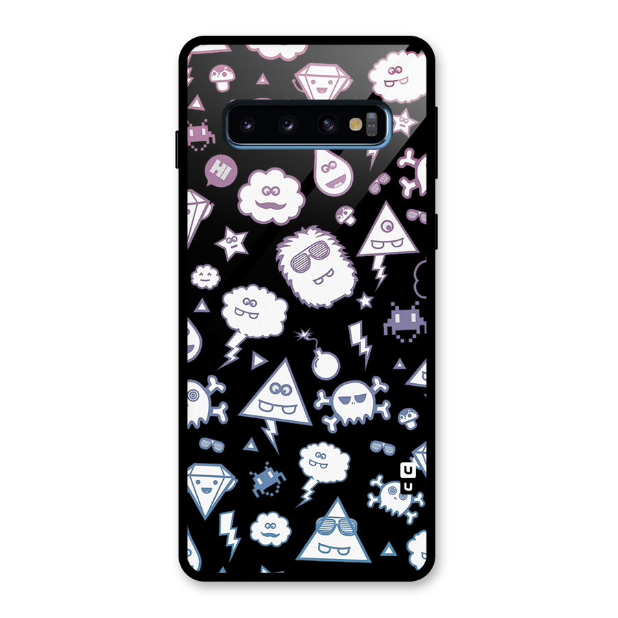 Funny Faces Glass Back Case for Galaxy S10