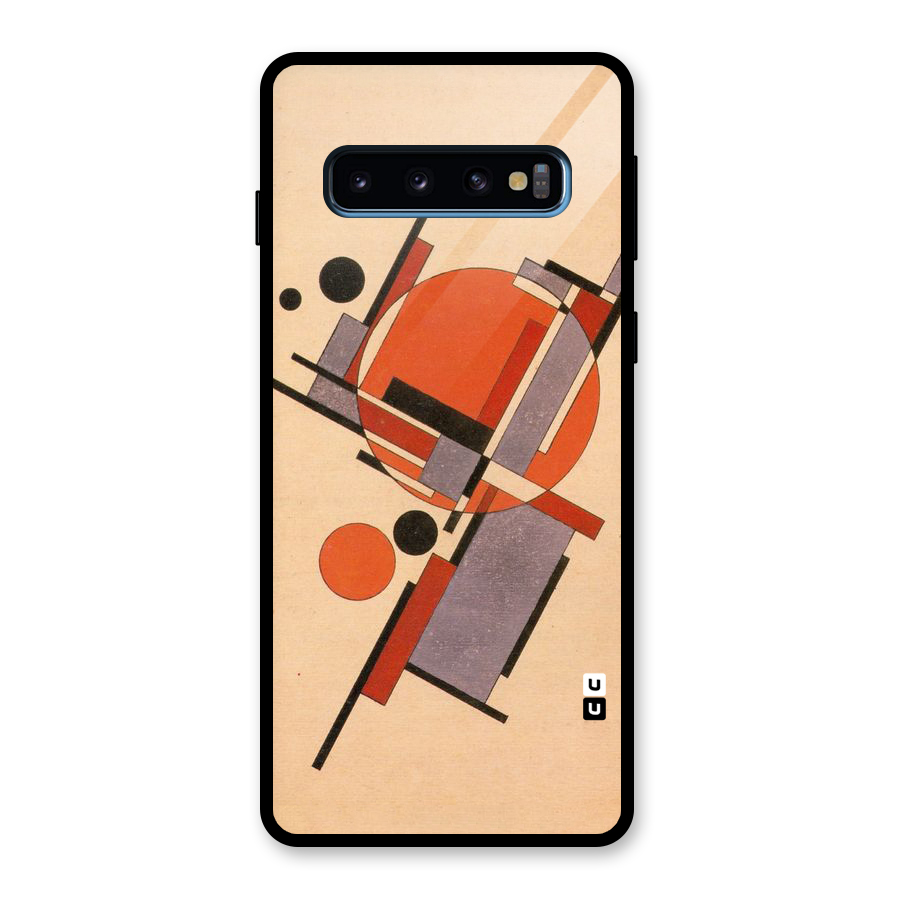 Geo Abstract Metrics Glass Back Case for Galaxy S10