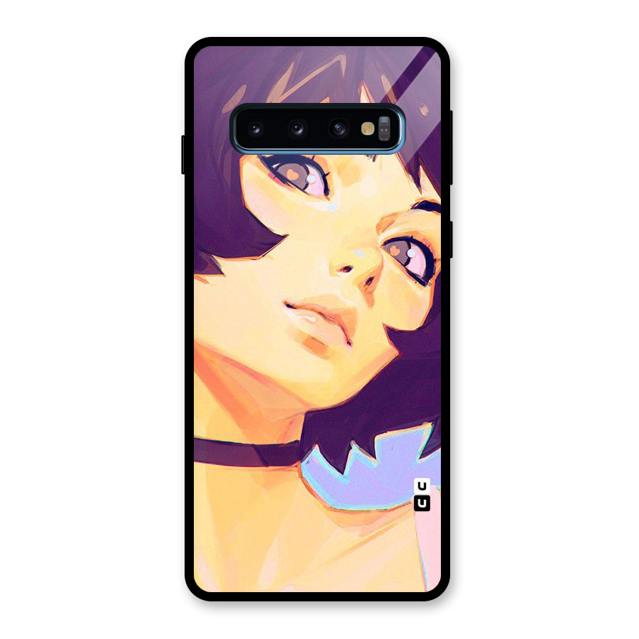 Girl Face Art Glass Back Case for Galaxy S10