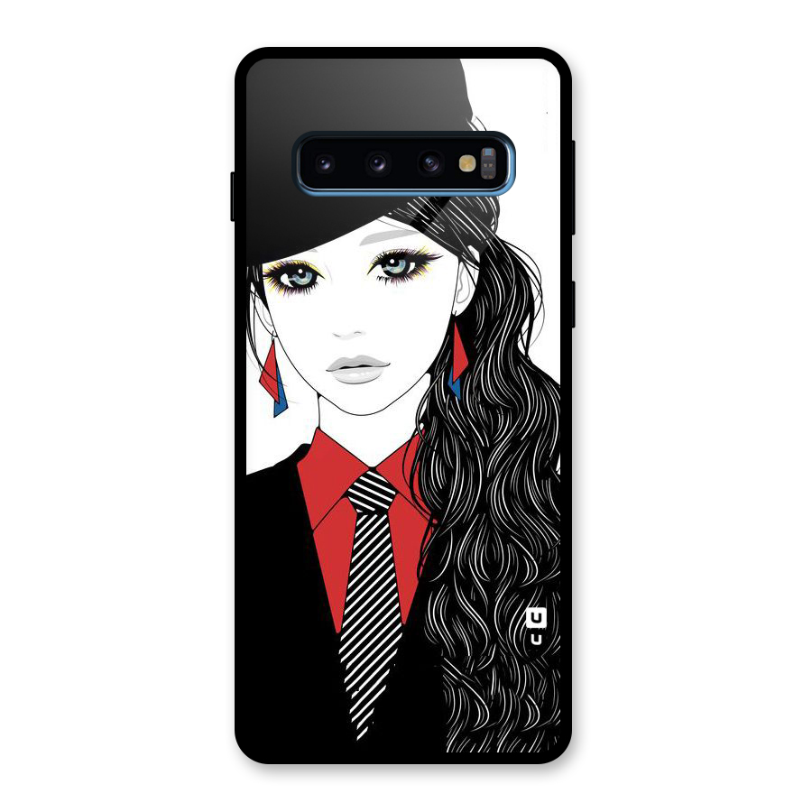 Girl Tie Glass Back Case for Galaxy S10