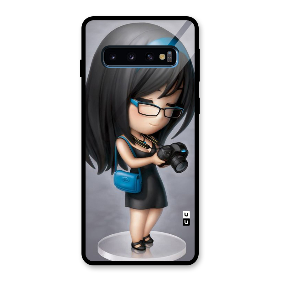 Girl With Camera Glass Back Case for Galaxy S10