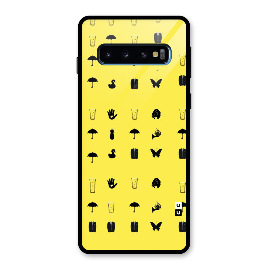Glass Pattern Glass Back Case for Galaxy S10