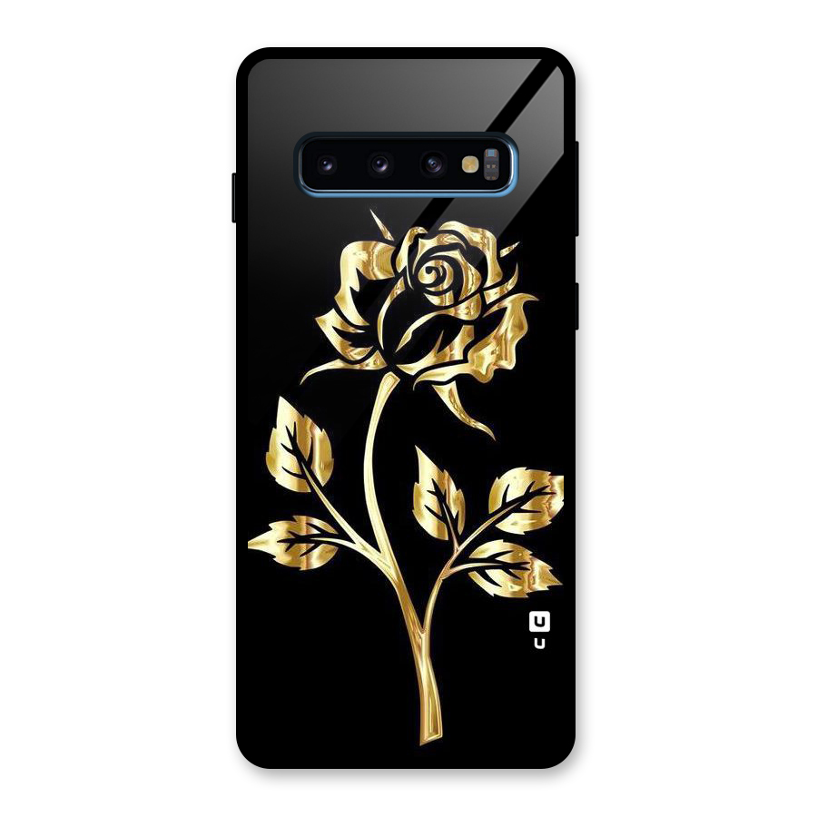 Gold Rose Glass Back Case for Galaxy S10