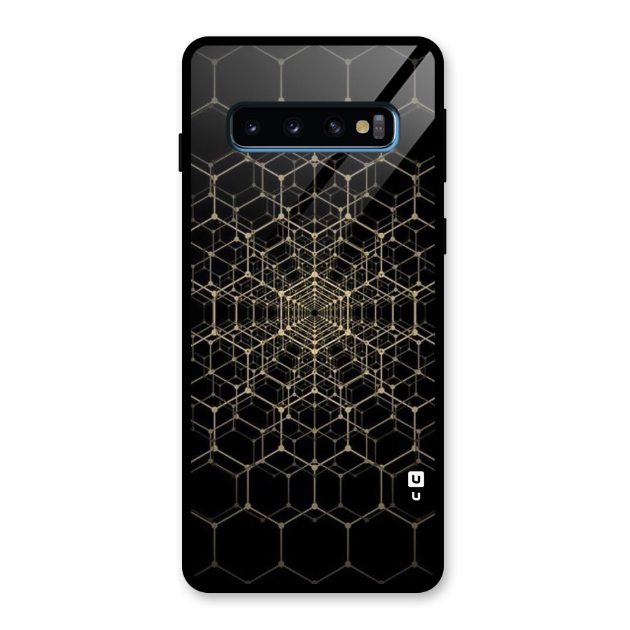 Gold Web Glass Back Case for Galaxy S10