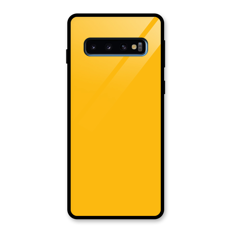 Gold Yellow Glass Back Case for Galaxy S10