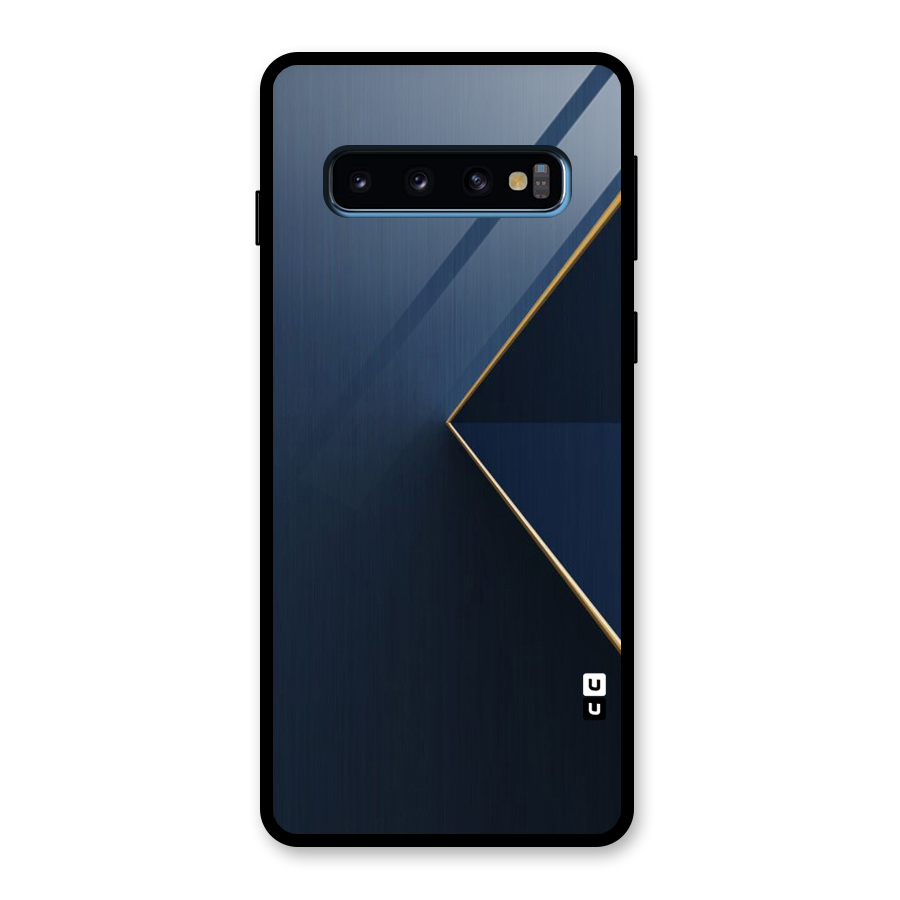 Golden Blue Triangle Glass Back Case for Galaxy S10