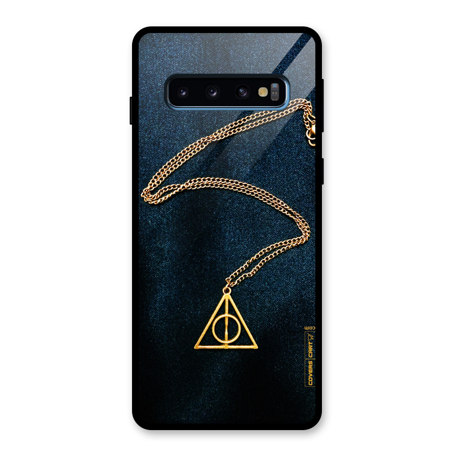 Golden Chain Glass Back Case for Galaxy S10