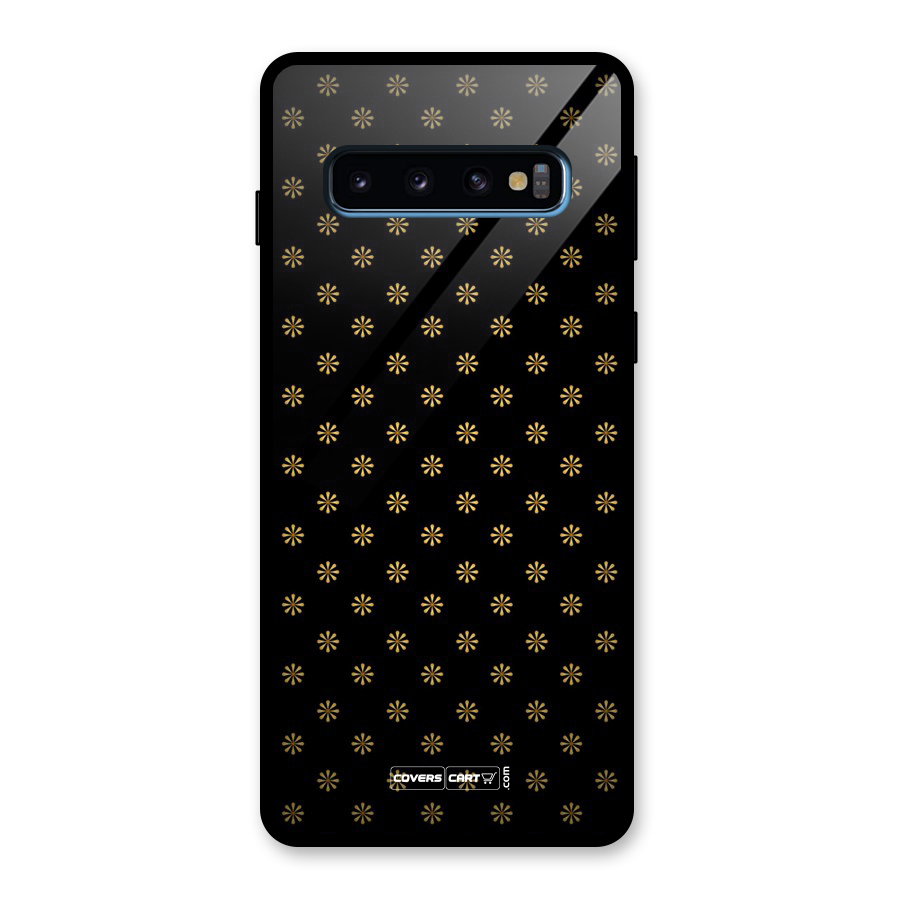 Golden Flowers Glass Back Case for Galaxy S10