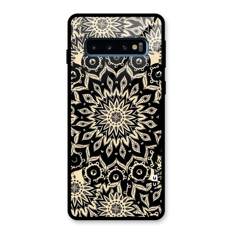 Golden Mandala Glass Back Case for Galaxy S10