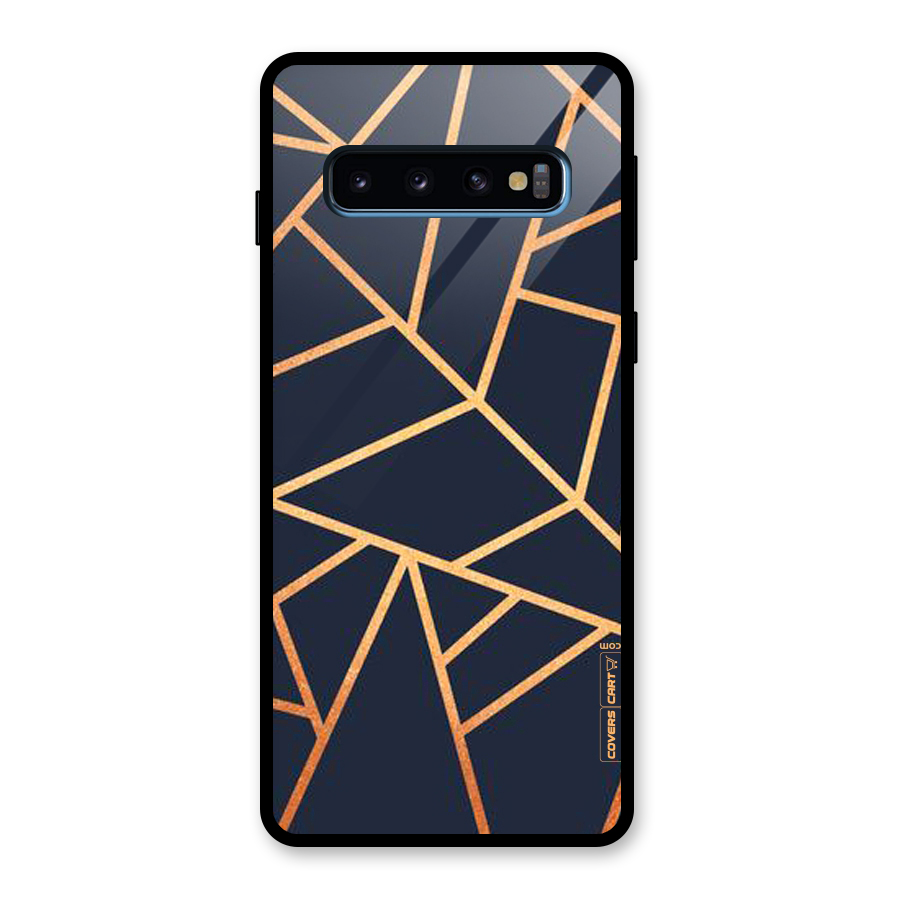 Golden Pattern Glass Back Case for Galaxy S10