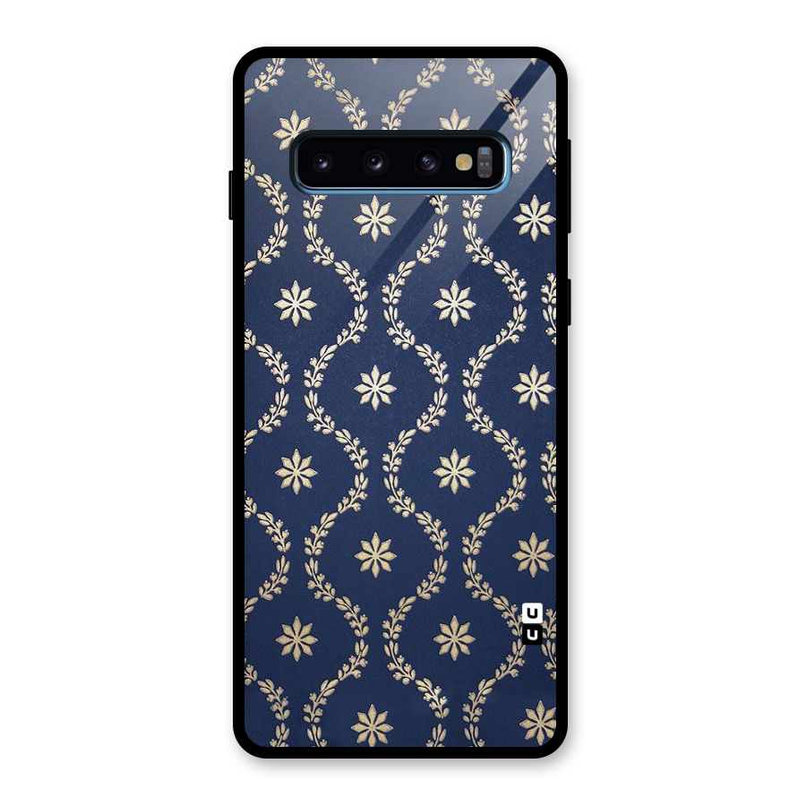 Gorgeous Gold Leaf Pattern Glass Back Case for Galaxy S10