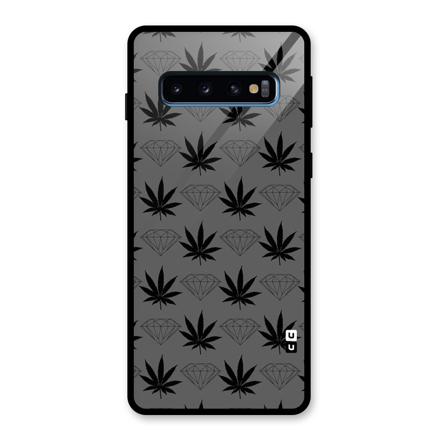Grass Diamond Glass Back Case for Galaxy S10