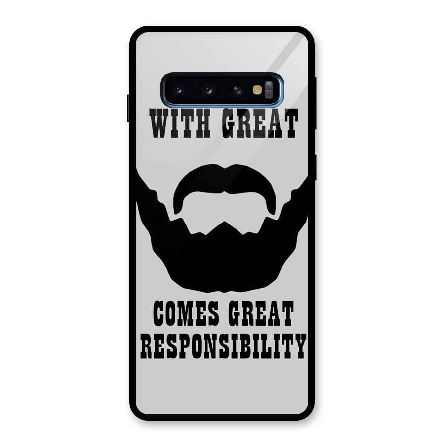 Great Beard Great Responsibility Glass Back Case for Galaxy S10