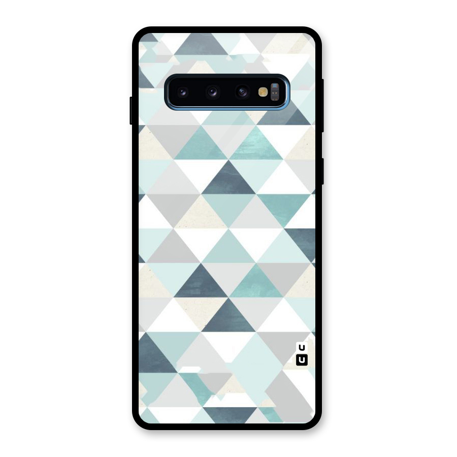 Green And Grey Pattern Glass Back Case for Galaxy S10
