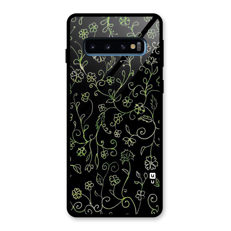 Green Leaves Glass Back Case for Galaxy S10