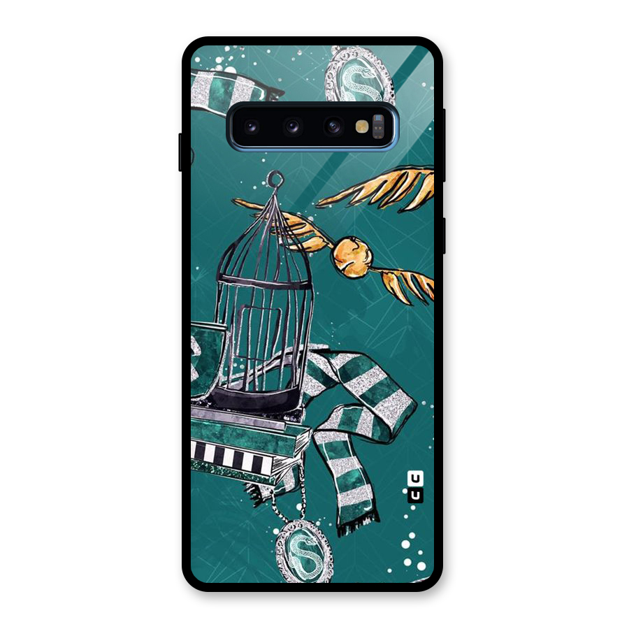 Green Scarf Glass Back Case for Galaxy S10