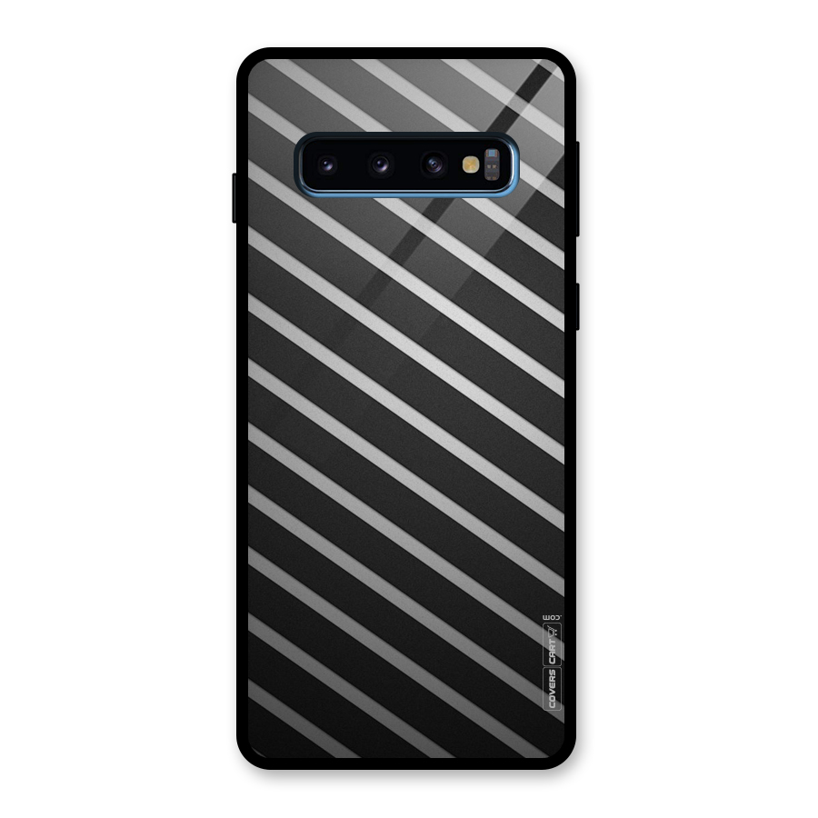 Grey And Black Stripes Glass Back Case for Galaxy S10