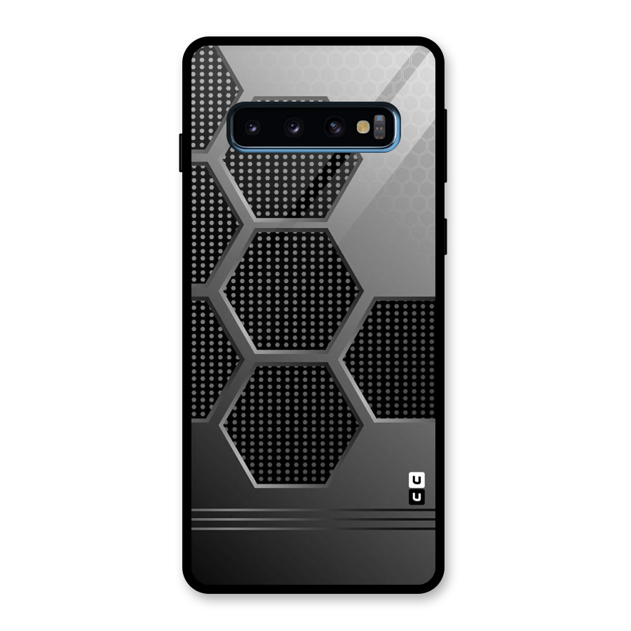 Grey Black Hexa Glass Back Case for Galaxy S10