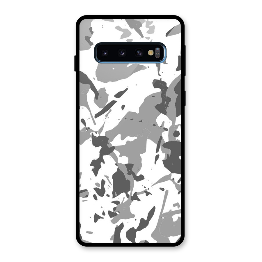 Grey Camouflage Army Glass Back Case for Galaxy S10