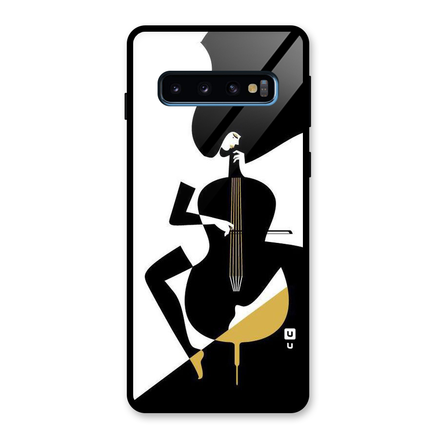 Guitar Women Glass Back Case for Galaxy S10