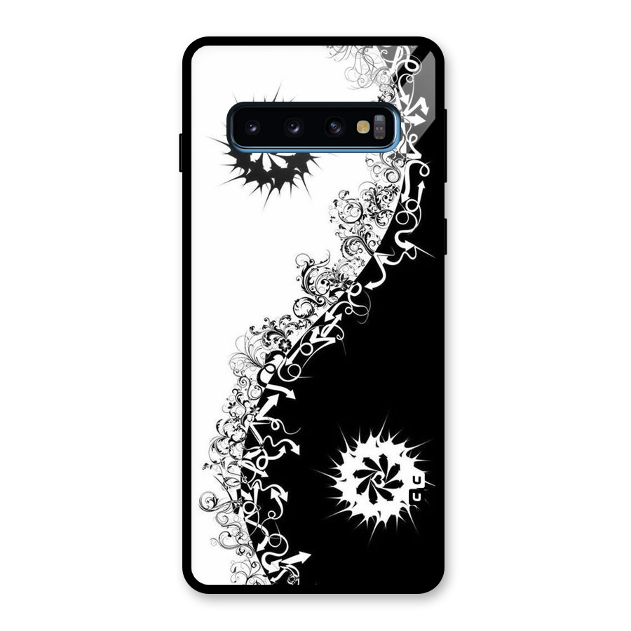 Half Peace Design Glass Back Case for Galaxy S10