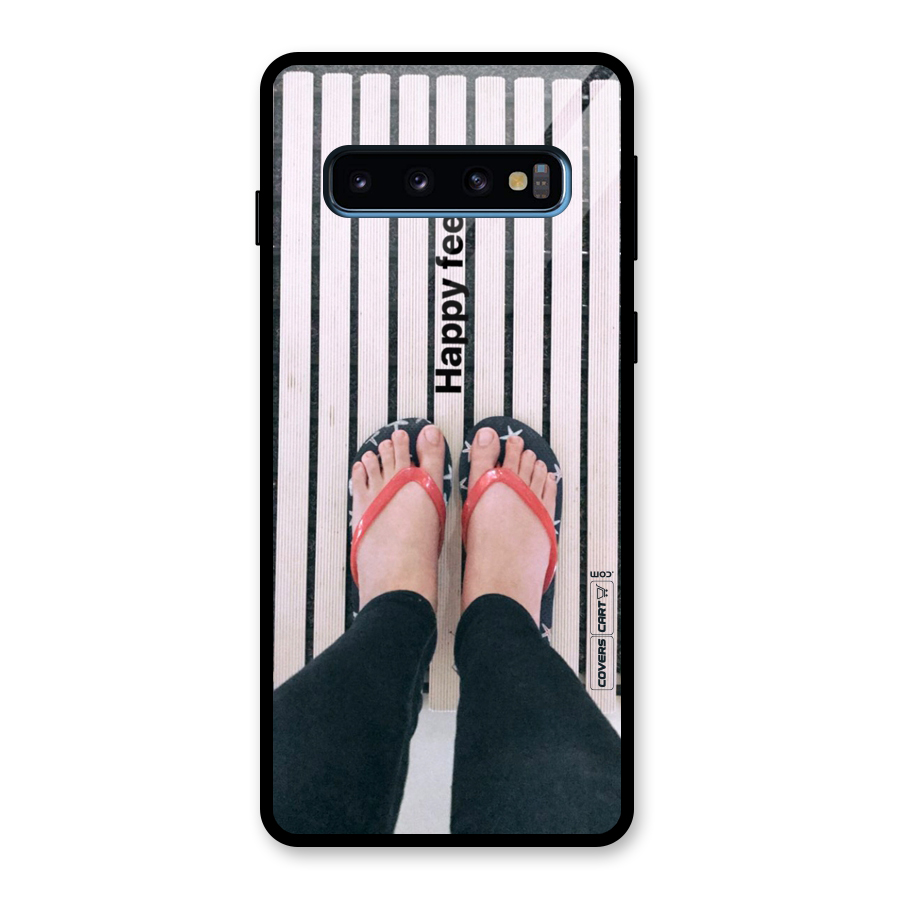 Happy Feet Glass Back Case for Galaxy S10
