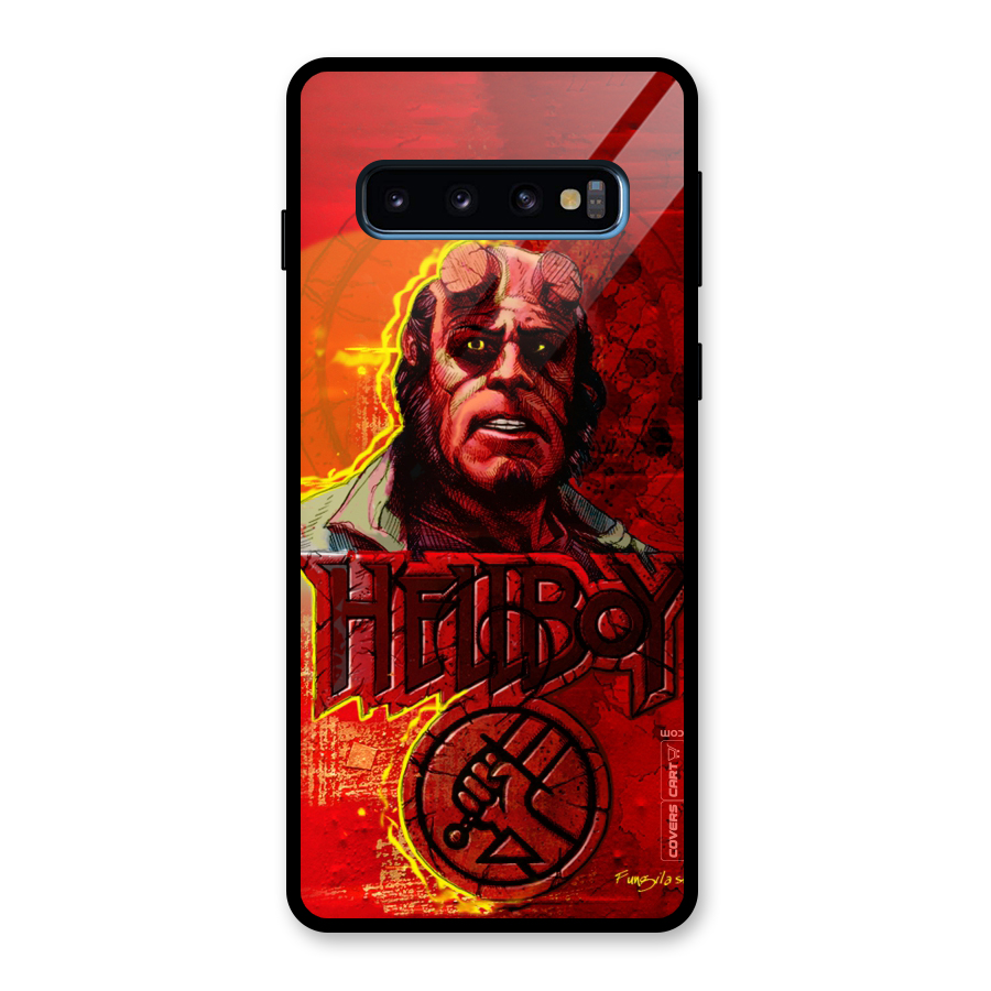 Hellboy Artwork Glass Back Case for Galaxy S10