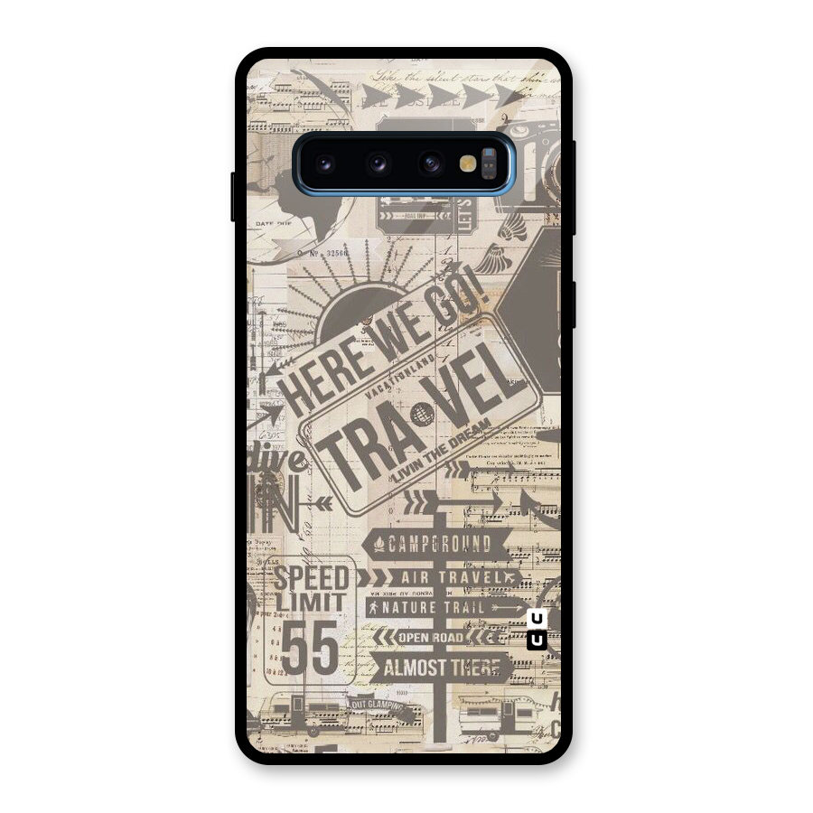 Here We Travel Glass Back Case for Galaxy S10