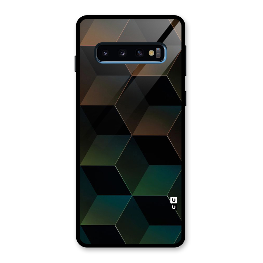 Hexagonal Design Glass Back Case for Galaxy S10