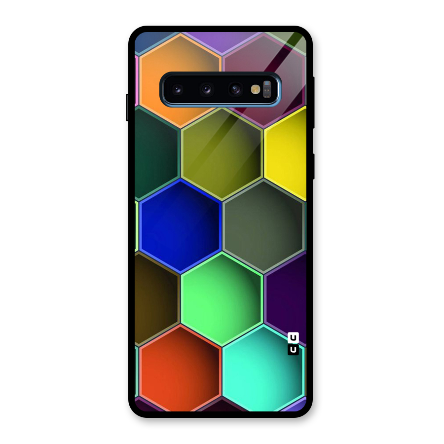 Hexagonal Palette Glass Back Case for Galaxy S10