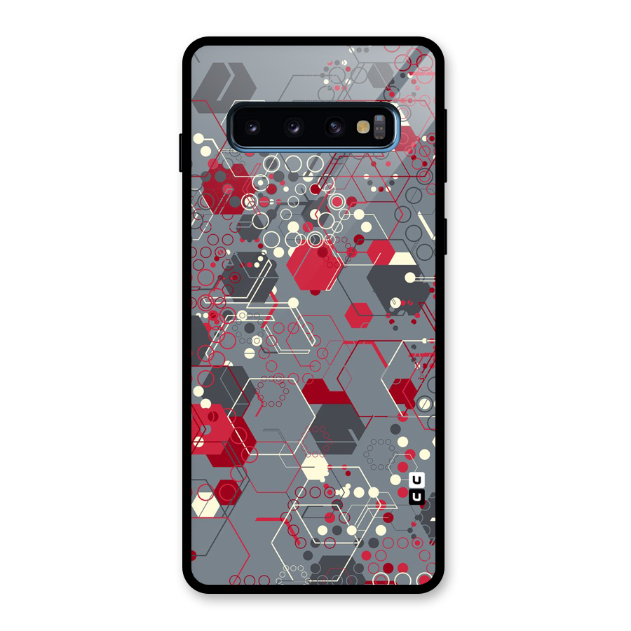 Hexagons Pattern Glass Back Case for Galaxy S10