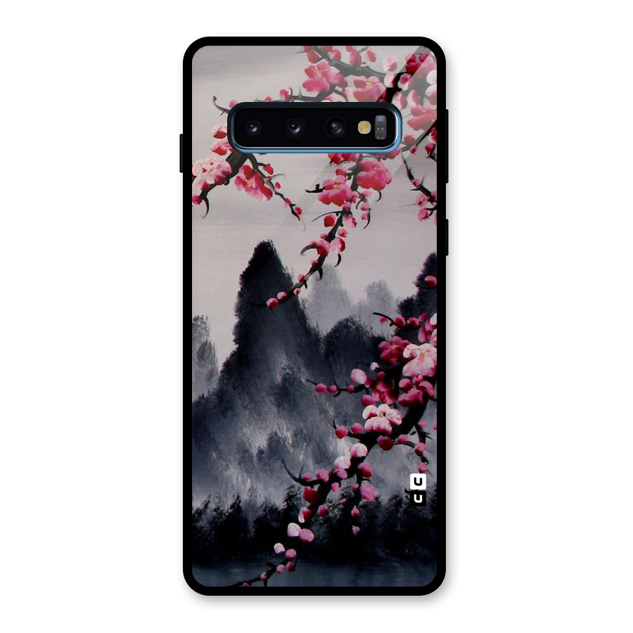 Hills And Blossoms Glass Back Case for Galaxy S10