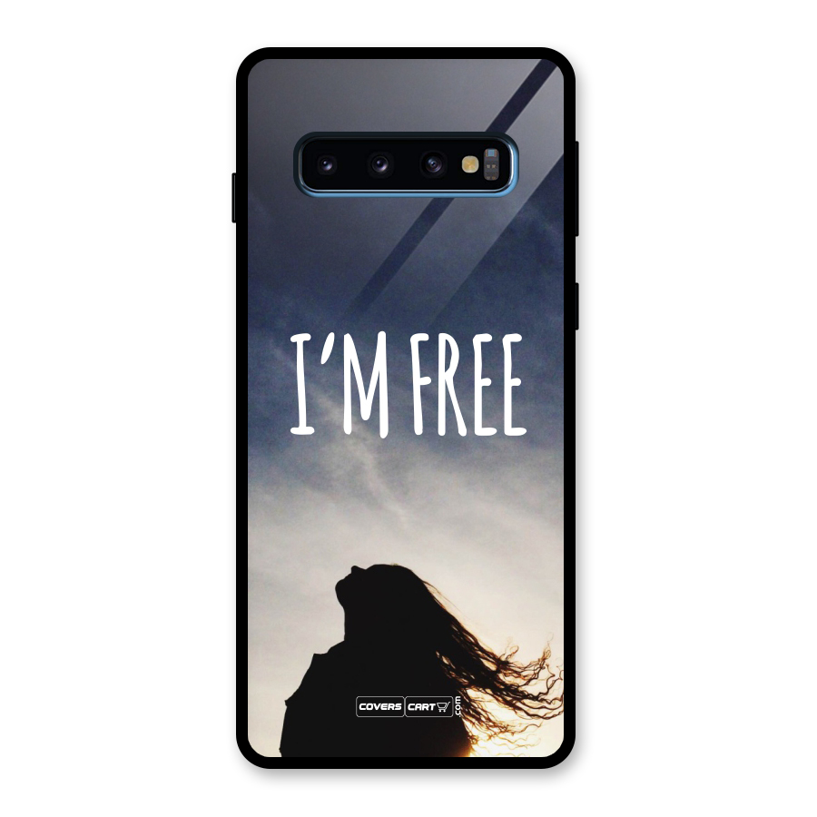 I m Free Glass Back Case for Galaxy S10