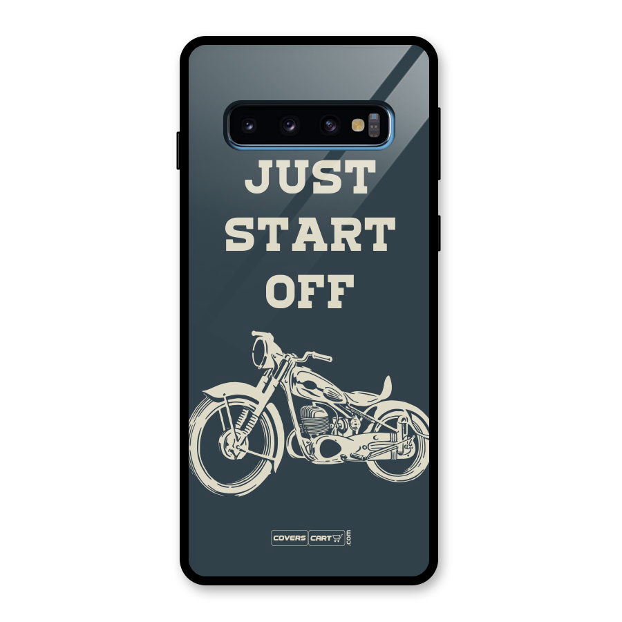 Just Start Off Glass Back Case for Galaxy S10