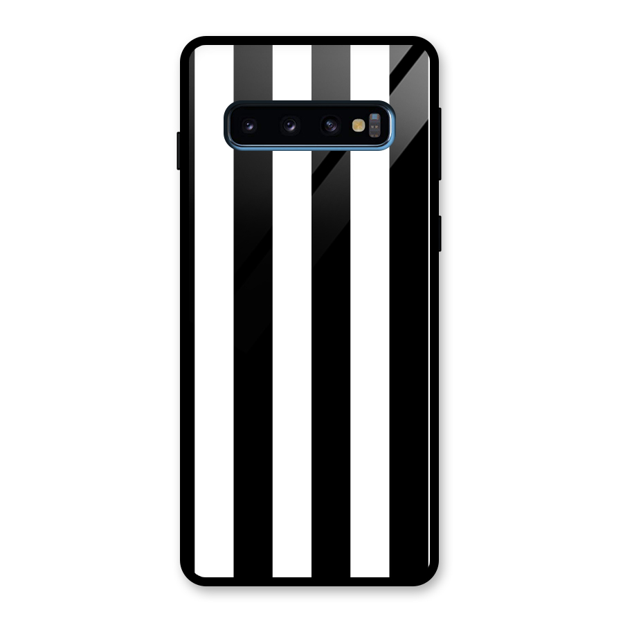 Lavish Black Stripes Glass Back Case for Galaxy S10