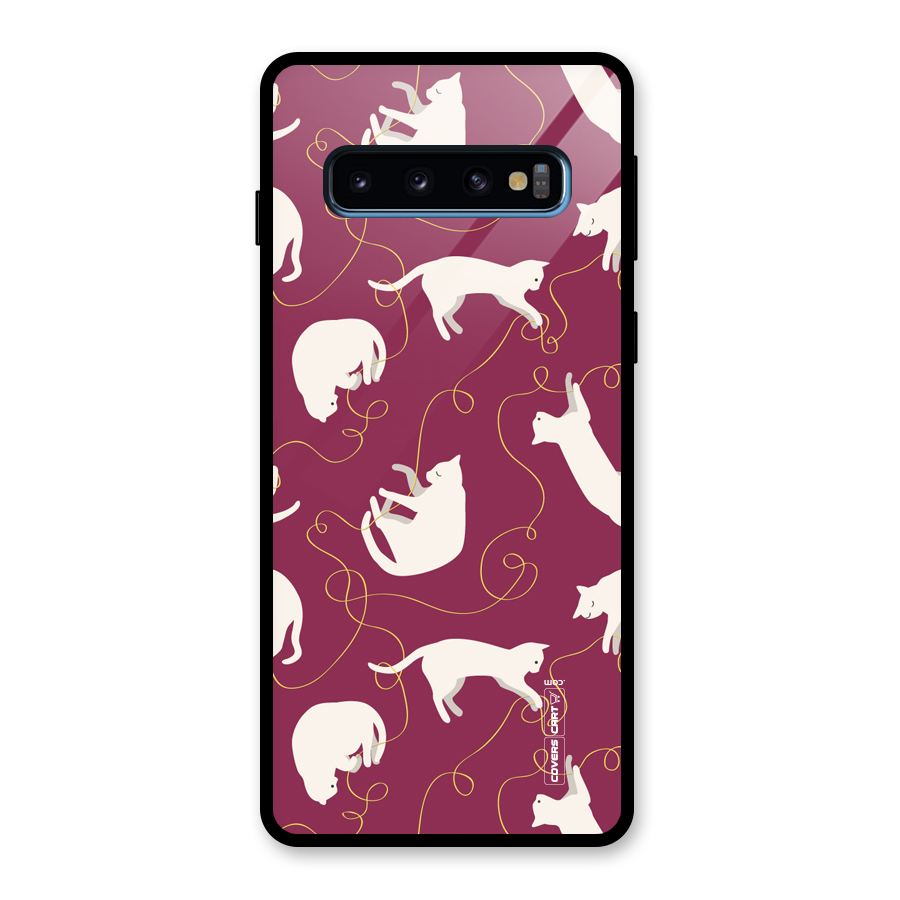 Lazy Kitty Glass Back Case for Galaxy S10