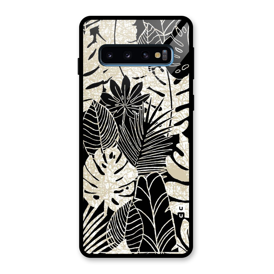 Leaf Pattern Glass Back Case for Galaxy S10