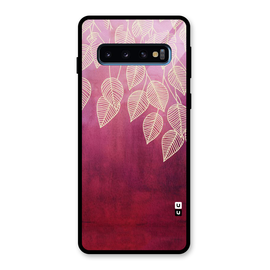 Leafy Outline Glass Back Case for Galaxy S10
