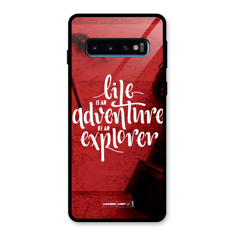 Life Adventure Explorer Glass Back Case for Galaxy S10